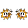 Kinder Ohrstecker Sonne aus 925 Silber mit Lackeinlagen multicolor Ohrschmuck