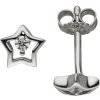 Kinder Ohrstecker Stern Sterne 5,8x6,1mm 2 Zirkonia weiß 925 Silber Ohrringe