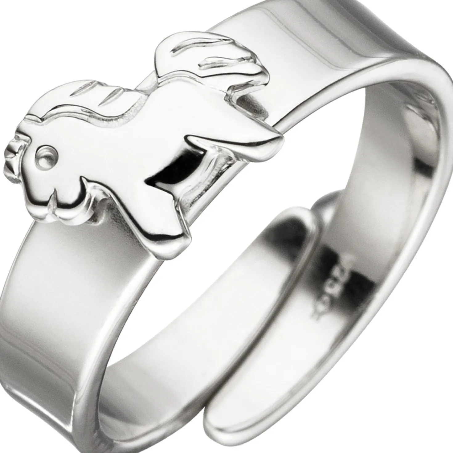 Kinderring Pferd Pony Ring für Kinder 925 Silber Silberring verstellbare Größe