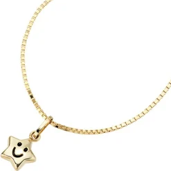 Kinder Schmuck Anhänger 7,8x10,2mm Stern mit Gesicht 333 Gold Gelbgold