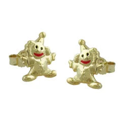 Kinderschmuck Ohrringe Ohrstecker Clown Harlekin 375 Gelbgold Ohrschmuck