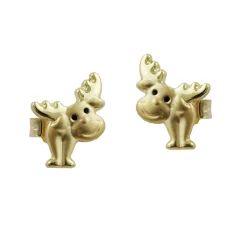 Kinderschmuck Ohrringe Ohrstecker Elch 375er Gelbgold Echtgold Ohrschmuck