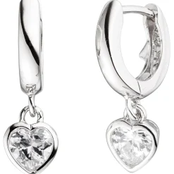 Kinder Schmuck-Set Herz aus 925 Silber mit Zirkonia Anhänger Ohrringe Kette 38cm