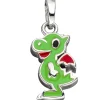Kinder Schmuck-Set kleiner Drache aus 925 Silber grün lackiert mit Kette 42cm