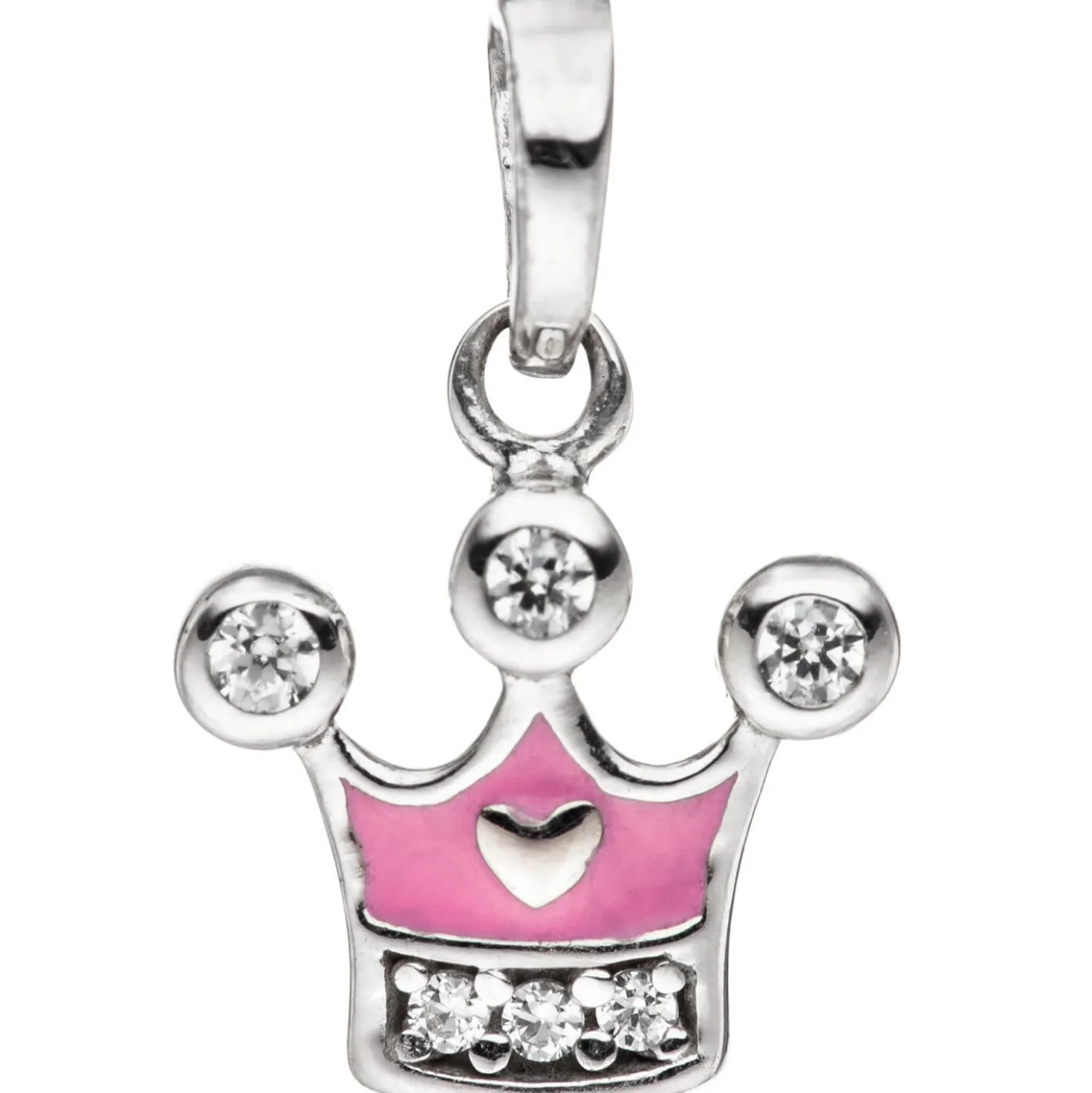 Kinder Schmuck-Set Krone pink rosa 925 Silber Zirkonia mit Kette 42cm