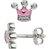 Kinder Schmuck-Set Krone pink rosa 925 Silber Zirkonia mit Kette 38cm