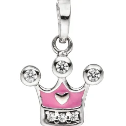 Kinder Schmuck-Set Krone pink rosa 925 Silber Zirkonia mit Kette 38cm