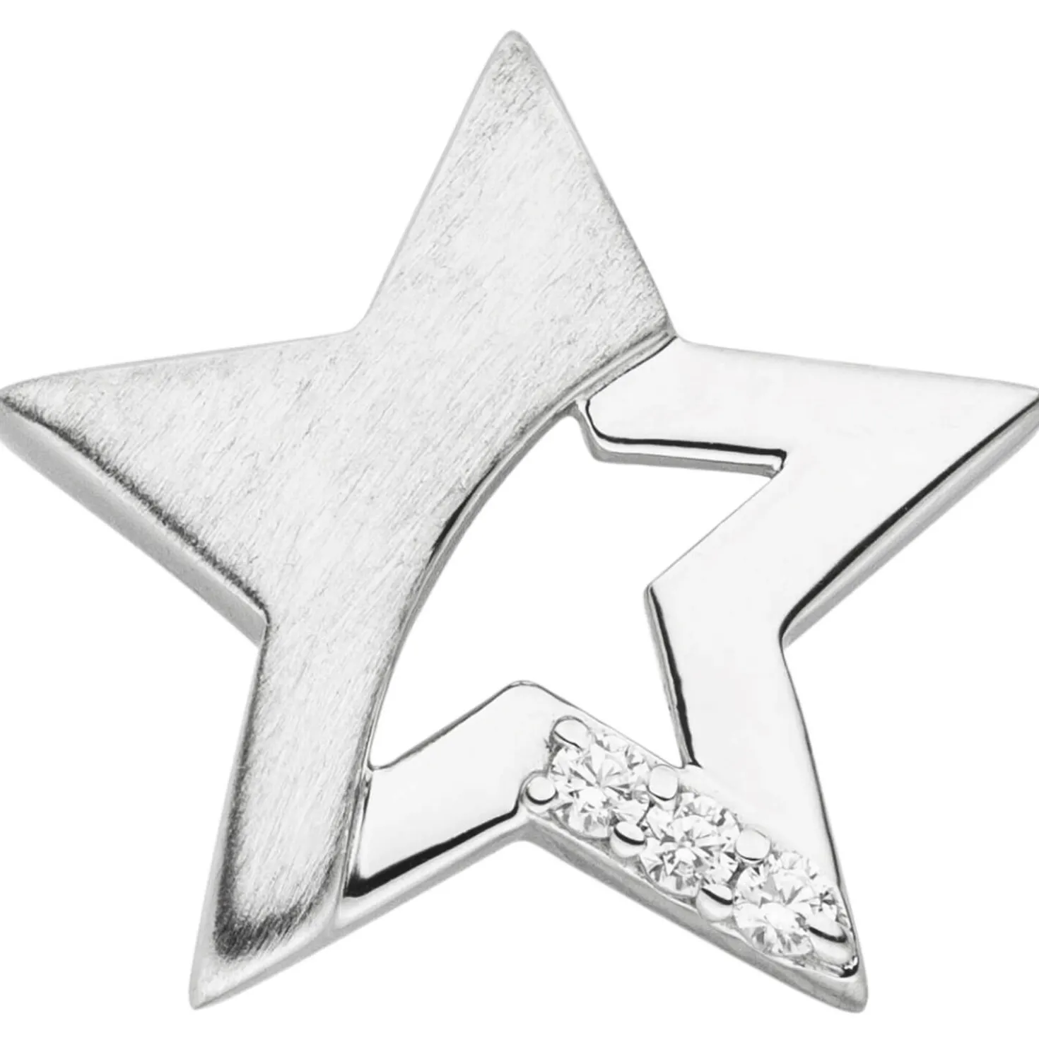 Kinder Schmuck-Set Stern 925 Silber mit Zirkonia Ohrstecker Anhänger Kette 42cm