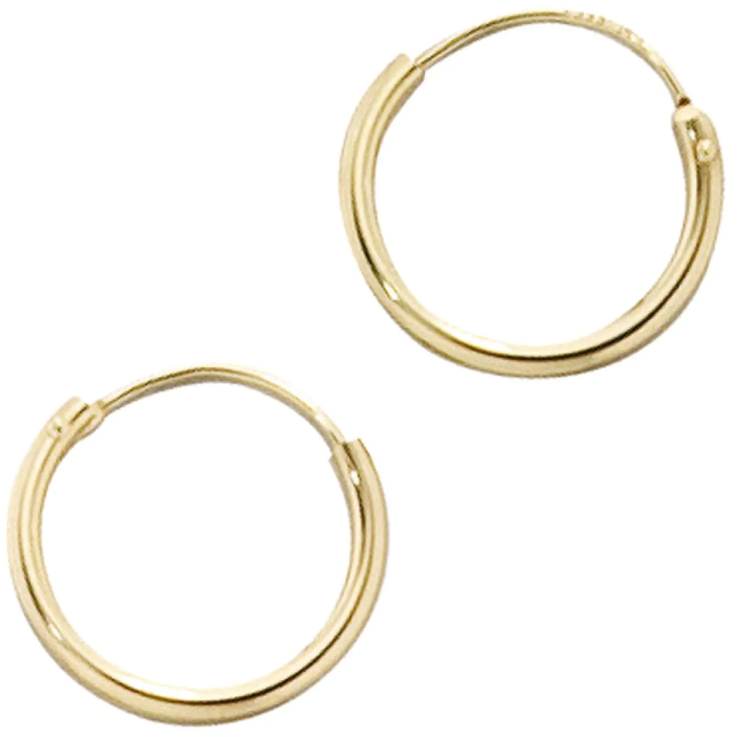 Kleine Creolen Ohrringe, 333 Gold Gelbgold, D 12.7mm, für Damen / Kinder