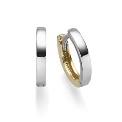 Kleine Creolen 2x10mm aus 585 Gold Gelbgold Weißgold Ohrringe glänzend flach