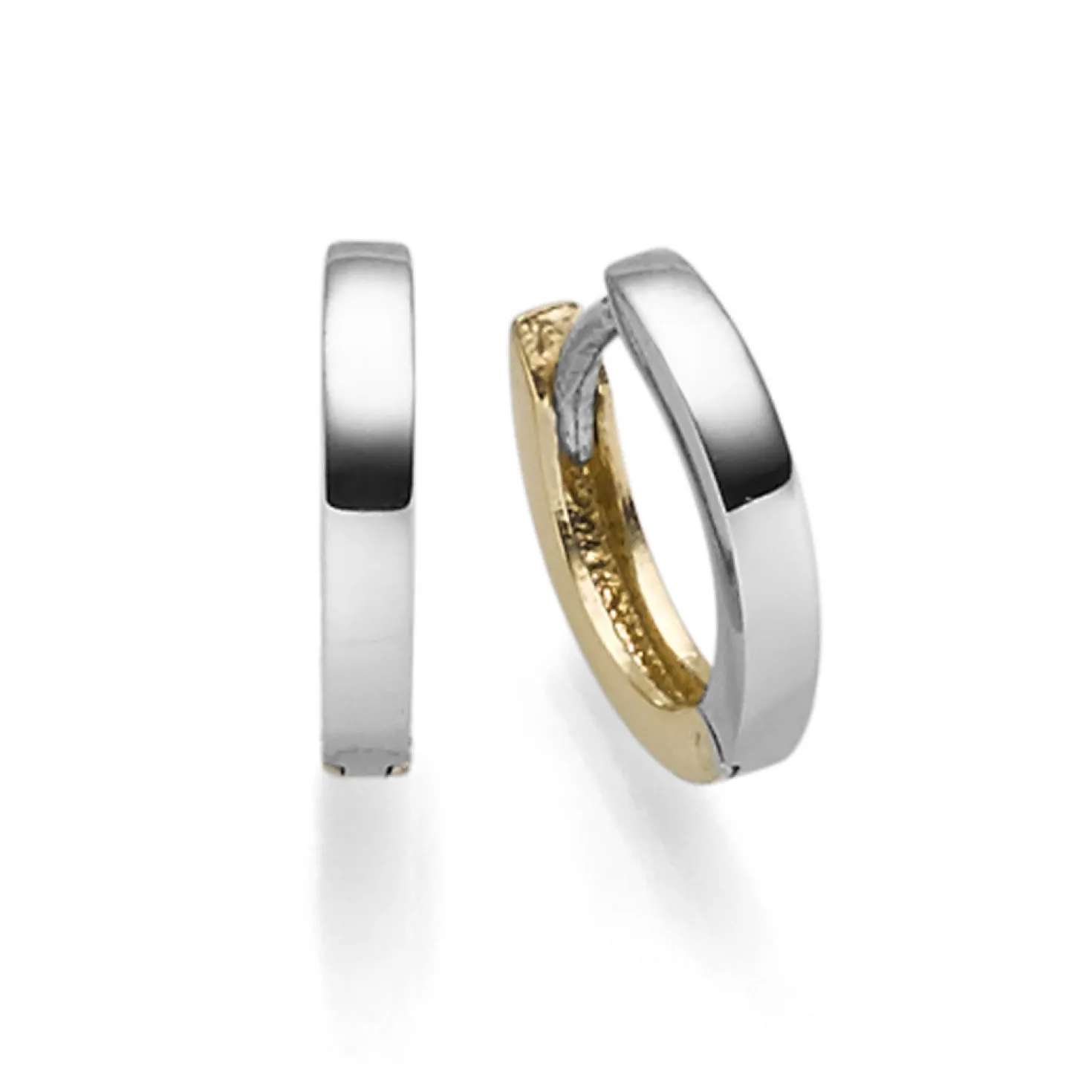 Kleine Creolen 2x10mm aus 585 Gold Gelbgold Weißgold Ohrringe glänzend flach