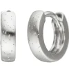 Kleine Ohrringe Creolen Ø9,9mm Ohrschmuck mattiert glitzernd 925 Silber