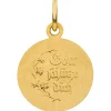 Kleiner Anhänger Engel Schutzengel 333 Gold Gelbgold mattiert Ø 12,1mm