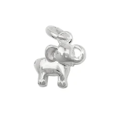 Kleiner Anhänger 8x9mm Elefant vollplastisch aus 925 Silber glänzend Kinder
