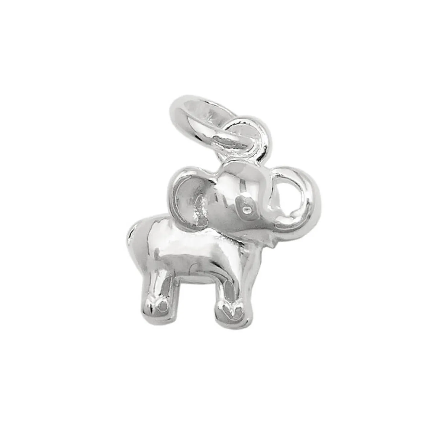 Kleiner Anhänger 8x9mm Elefant vollplastisch aus 925 Silber glänzend Kinder