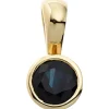 Kleiner Anhänger 5,8x12,2mm Safir Saphir blau 333 Gold Gelbgold schlicht