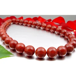 Korallenkette Kette Collier, Koralle Schaumkoralle, & 925 Silber, rot-braun