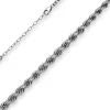 Kordelkette im Verlauf Kette Collier Halskette aus 925 Silber rhodiniert 50cm
