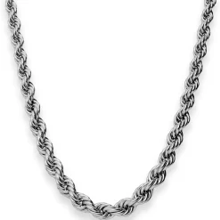 Kordelkette im Verlauf Kette Collier Halskette aus 925 Silber rhodiniert 45cm