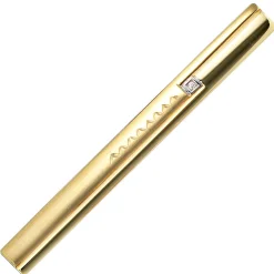 Krawatten-Schieber 333 Gold Gelbgold und 925 Silber Zirkonia teilmattiert Herren