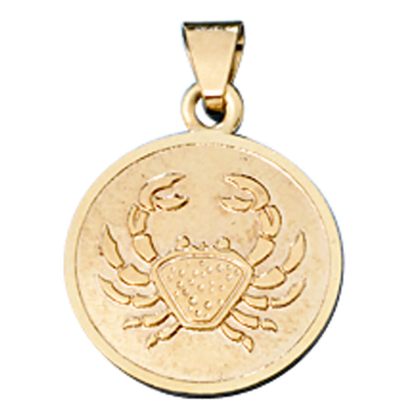 Krebs - Ketten Anhänger Goldanhänger 333 Gold rund Halsschmuck Unisex