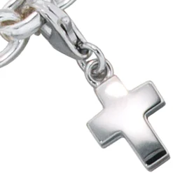 Kreuz Anhänger 8x12,1mm Einhänger Charm Charms aus 925 Silber rhodiniert Damen
