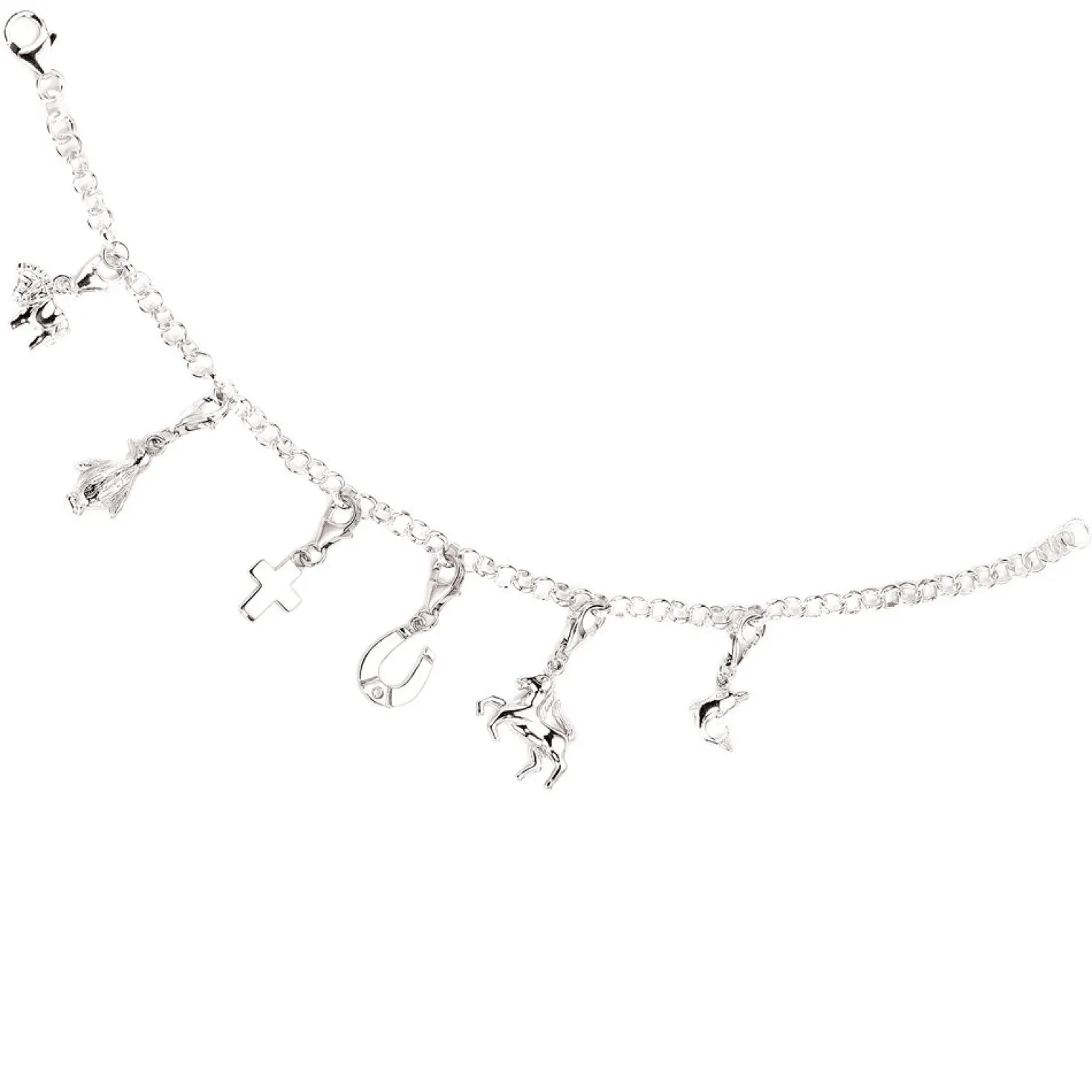 Kreuz Anhänger 8x12,1mm Einhänger Charm Charms aus 925 Silber rhodiniert Damen
