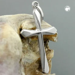 Kreuz Anhänger 23x14mm Kreuzanhänger aus 9Kt 375 Gold Weißgold Unisex