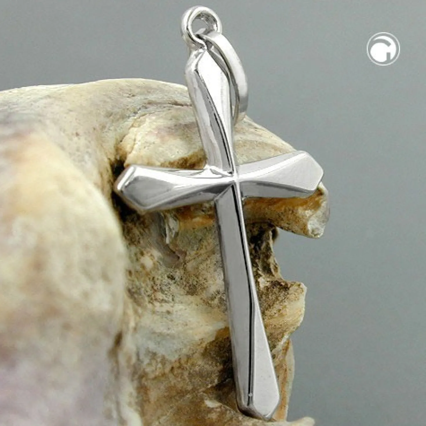 Kreuz Anhänger 23x14mm Kreuzanhänger aus 9Kt 375 Gold Weißgold Unisex