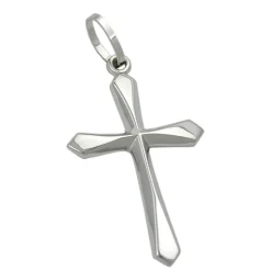 Kreuz Anhänger 23x14mm Kreuzanhänger aus 9Kt 375 Gold Weißgold Unisex