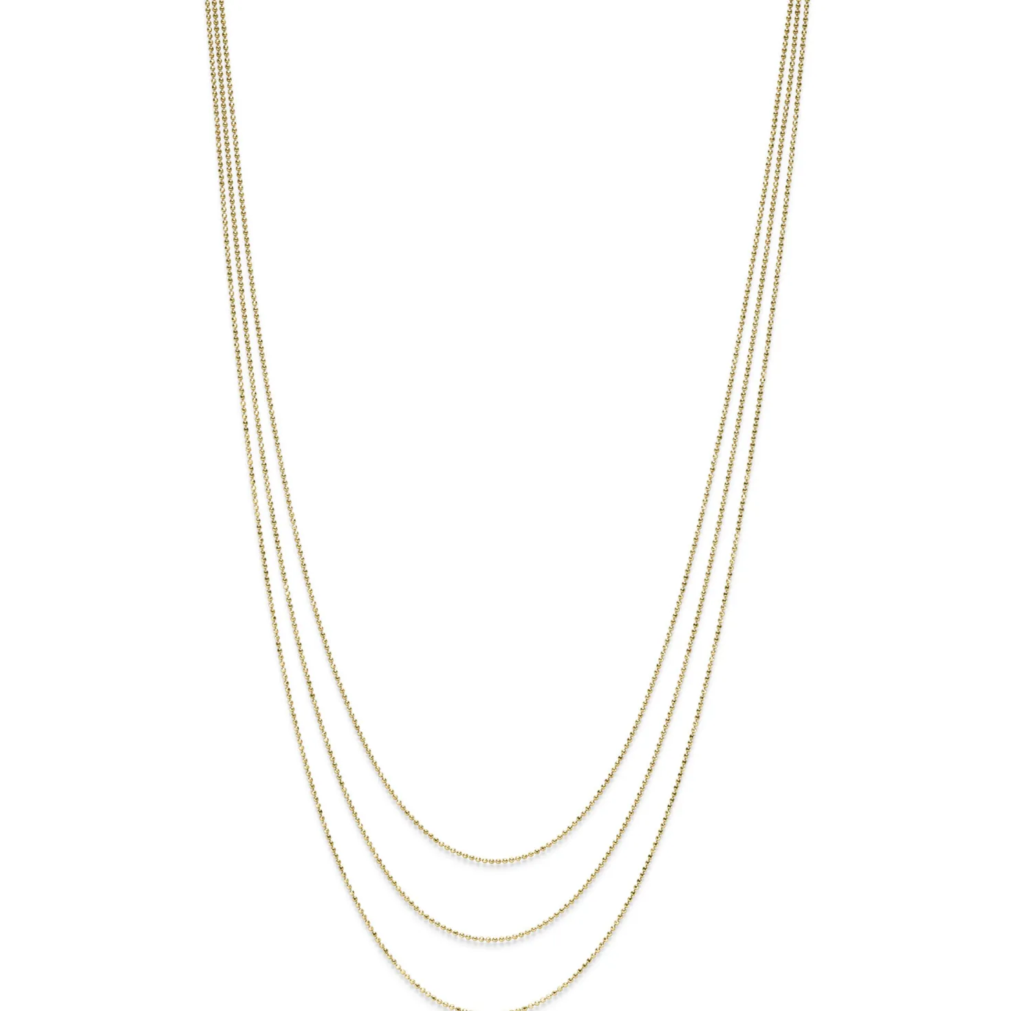 Kugelkette 3-reihig Halskette Collier aus 585 Gold Gelbgold diamantiert 45cm