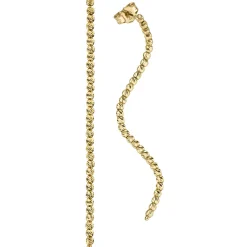 Lange Ohrringe Ohrhänger 1,8x60mm Kügelchen flexibel aus 585 Gold Gelbgold