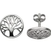 Lebensbaum Ohrstecker Ohrschmuck 10,5mm 925 Silber glänzend rund Ohrringe Baum