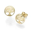 Lebensbaum Ohrstecker Stecker Ohrringe Ohrschmuck 10mm Kreis 585 Gold Gelbgold