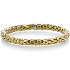 Lotus-Armband Armreif Armschmuck elastisch 6mm 585 Gold Gelbgold für Damen