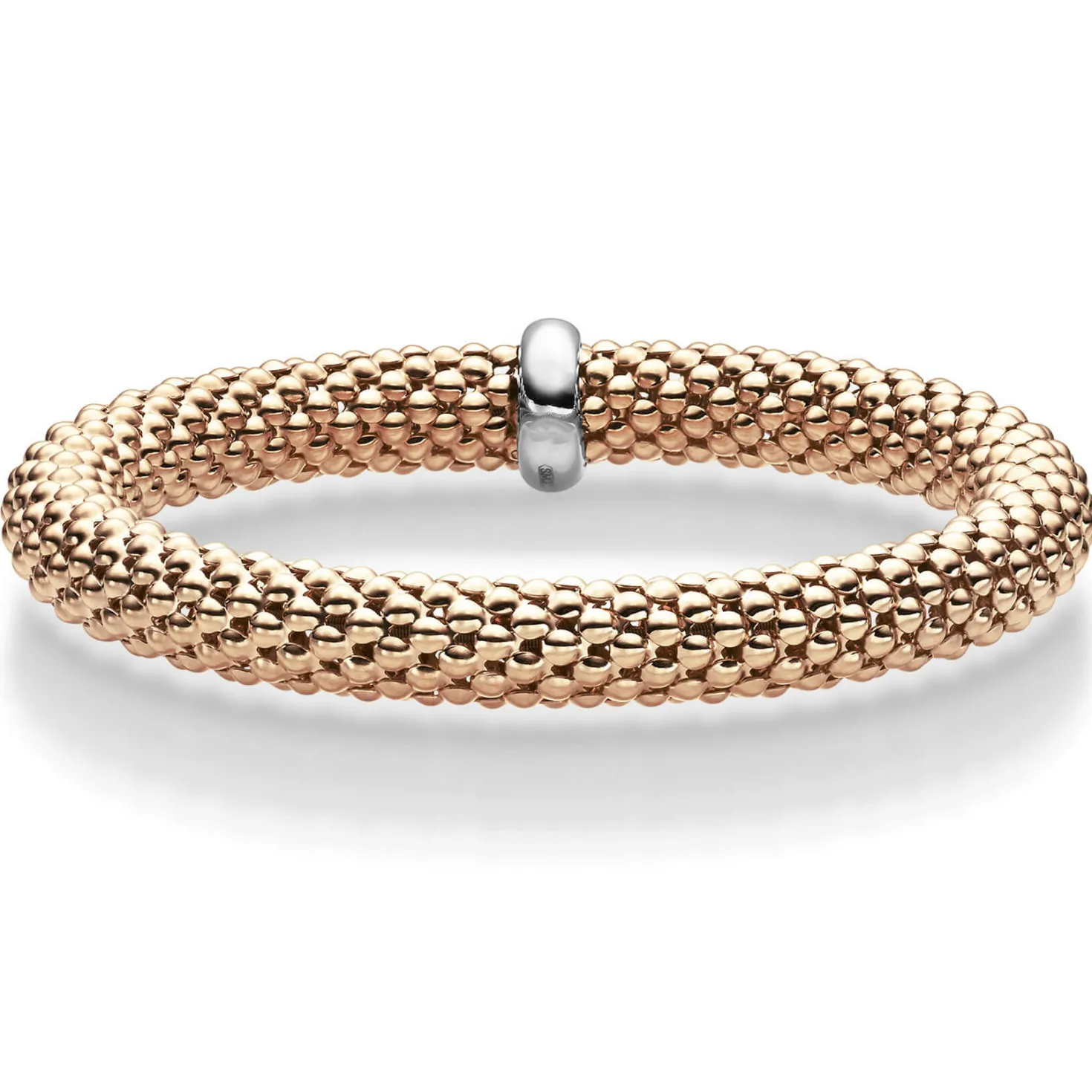 Lotus-Armband Armreif elastisch 8,5mm aus 750 Gold Rotgold stretch flexibel