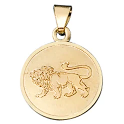 Löwe - Ketten Anhänger Goldanhänger 333 Gold Gelbgold rund Halsschmuck