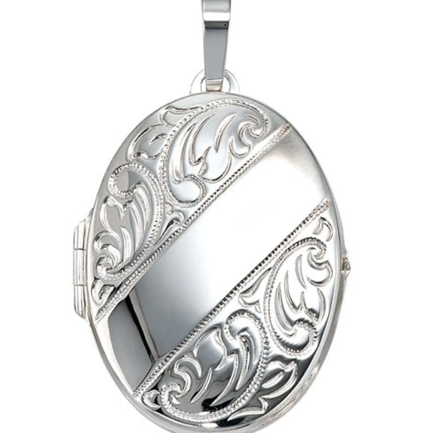 Medaillon Amulett Anhänger 29,2x40mm zum Öffnen aus 925 Echt Silber für Damen