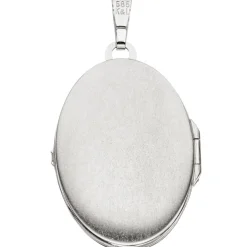 Medaillon Amulett Anhänger 21,4x31mm zum Öffnen aus 585 Weißgold Gold