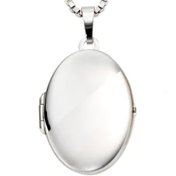 Medaillon Amulett Anhänger 21,4x31mm zum Öffnen aus 585 Weißgold Gold