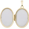 Medaillon Anhänger 21,6x31mm aus 333 Gold Gelbgold teilmattiert Amulett Damen