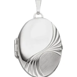 Medaillon Anhänger 24,3x33,9mm aus 925 Silber rhodiniert ovalförmig zum Öffnen