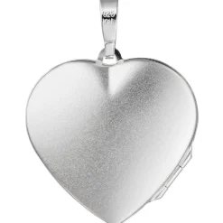Medaillon Anhänger 28,8x30,2mm Herz Flügel aus 925 Silber zum Öffnen mit Muster