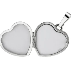 Medaillon Anhänger 17,7x19mm Herz zum Öffnen für 4 Fotos aus 925 Silber schlicht