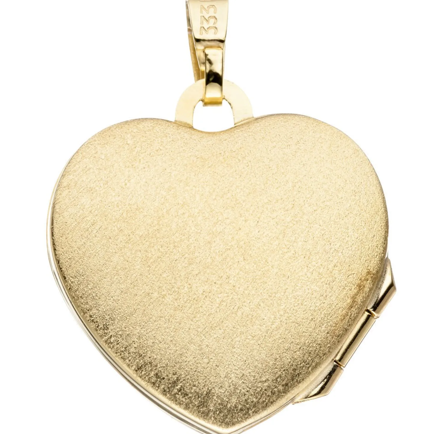 Medaillon Anhänger 17,7x19mm Herz zum Öffnen 333 Gold Gelbgold teileismatt