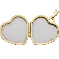 Medaillon Anhänger 17,7x19mm Herz zum Öffnen 333 Gold Gelbgold teileismatt