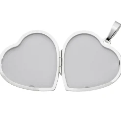 Medaillon Anhänger 28,8x29,9mm Herz zum Öffnen 925 Silber teilmatt Damen