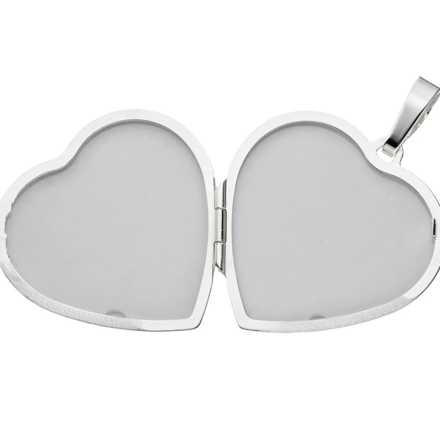Medaillon Anhänger 28,8x29,9mm Herz zum Öffnen 925 Silber teilmatt Damen