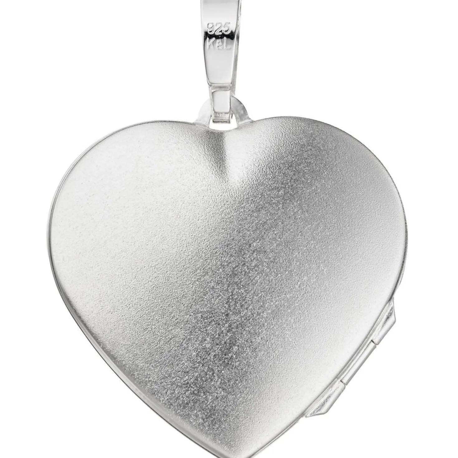 Medaillon Anhänger 28,8x29,9mm Herz zum Öffnen 925 Silber teilmatt Damen