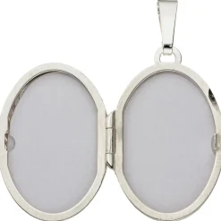 Medaillon Anhänger 17,2x26mm oval Streifen am Rand echtes 925 Silber Damen